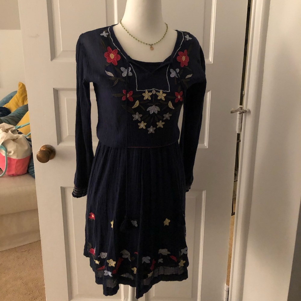 Navy Blue + Floral Jak & Peppar Dress